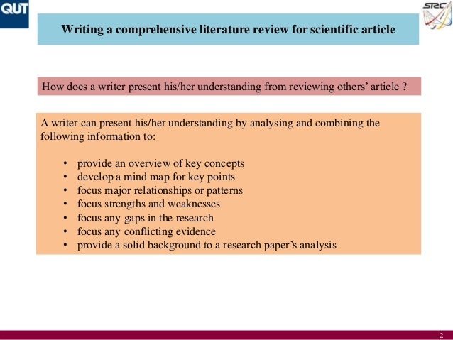 Writing a comprehensive literature review for scientific article