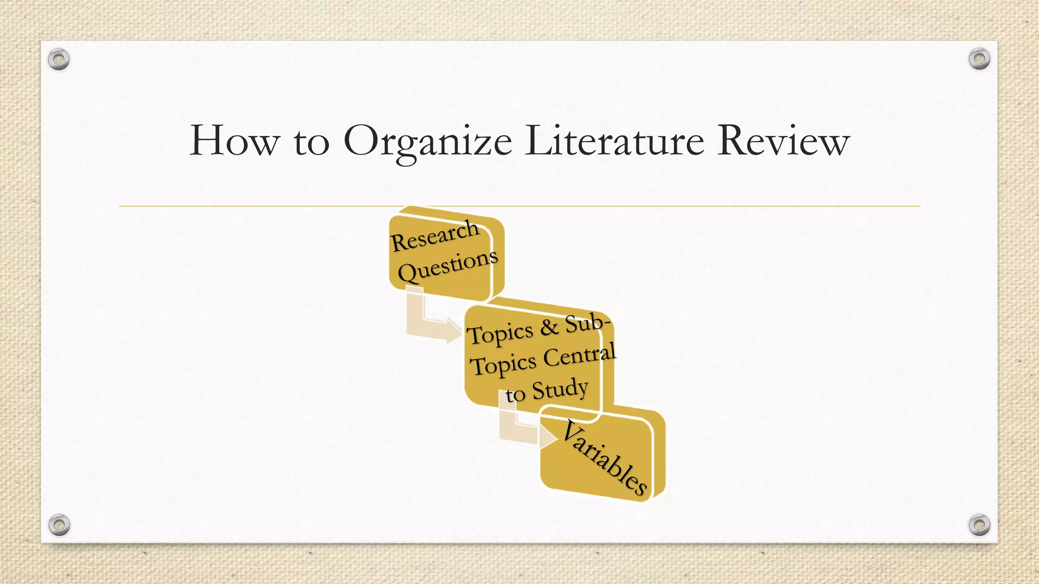 How to Organize Literature Review
 