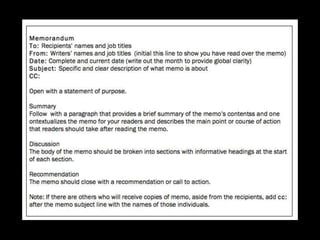 Writing memos