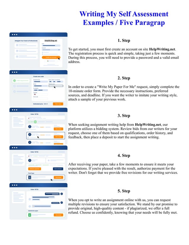 Writing My Self Assessment Examples Five Paragrap | PDF