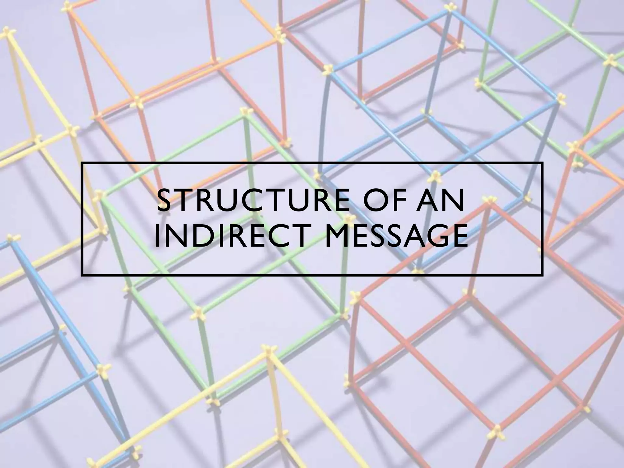 STRUCTURE OF AN
INDIRECT MESSAGE
 