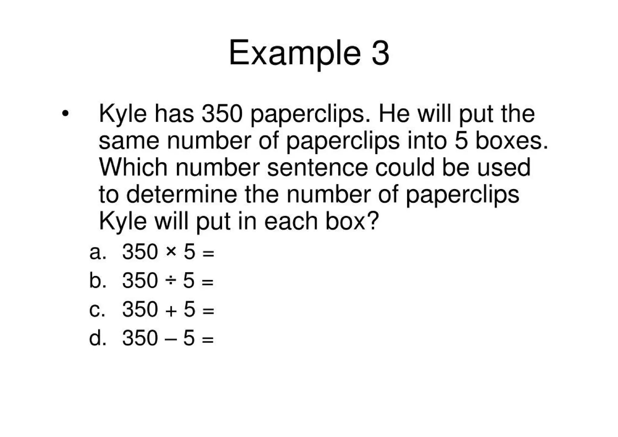 Writing Number Sentences