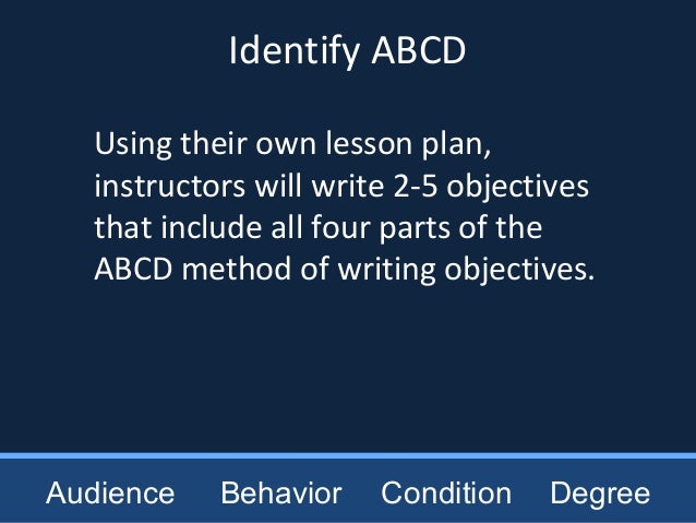 Writing objectives