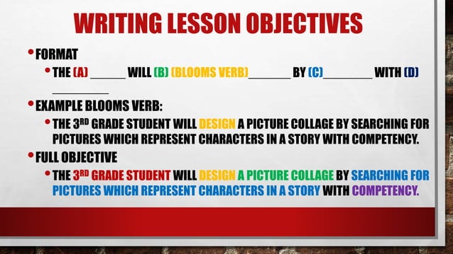 Writing objectives and learning targets | PPT