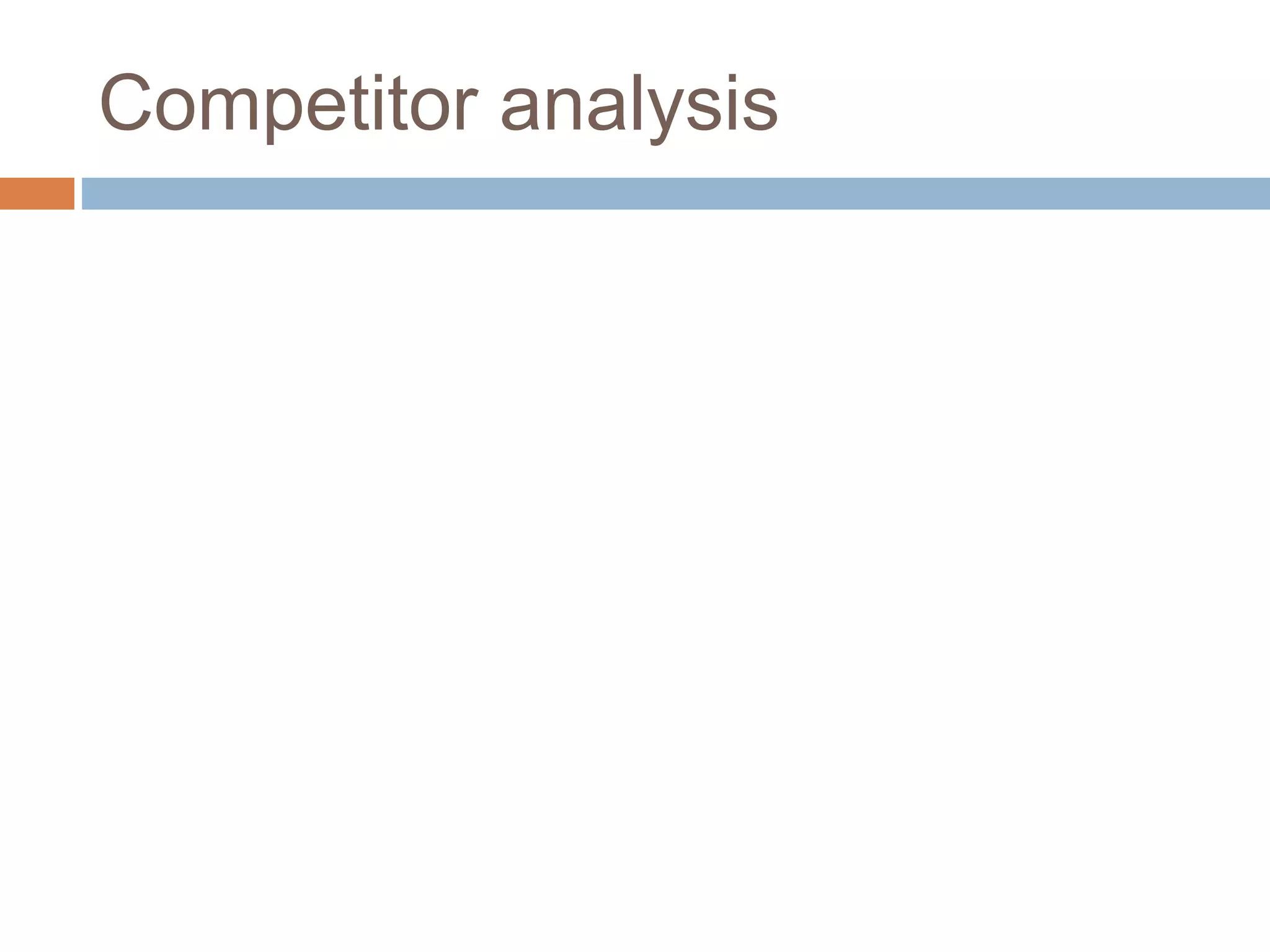 Competitor analysis 
 