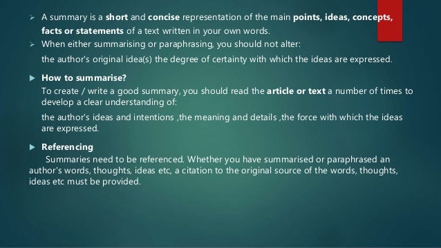 Writing Of Summarising Precis Citation Writing Of Summarising Precis Citation