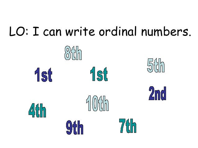 Writing ordinal numbers