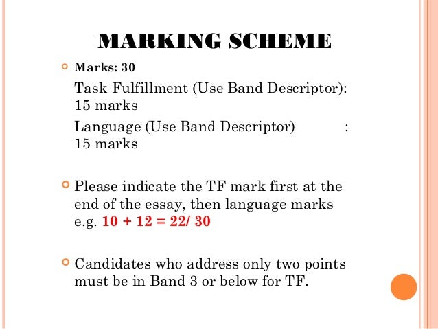 Psa marking scheme for essay