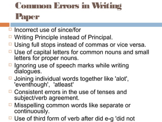 GCE O LEVEL Writing Paper | PPT