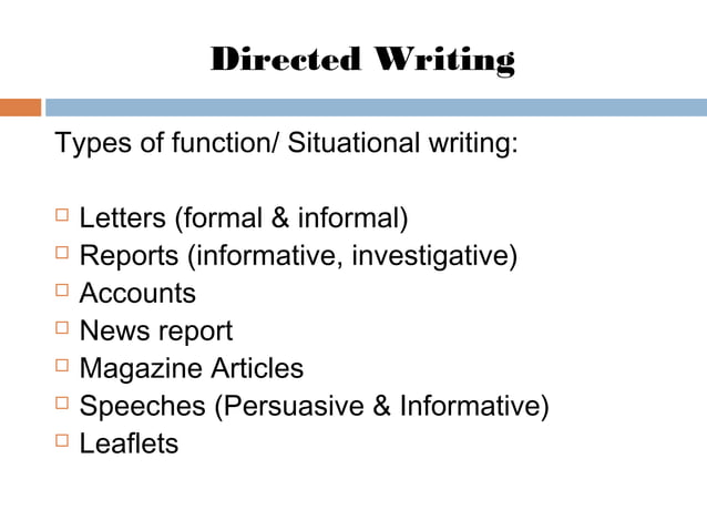 GCE O LEVEL Writing Paper PPT
