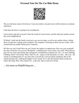 Car Rider Note Template Writing Paper Template Format Template Writin | PDF