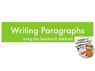 Writing Paragraphs
  Using the Sandwich Method
 