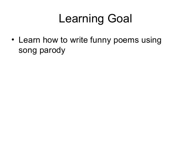 How to write parody poem