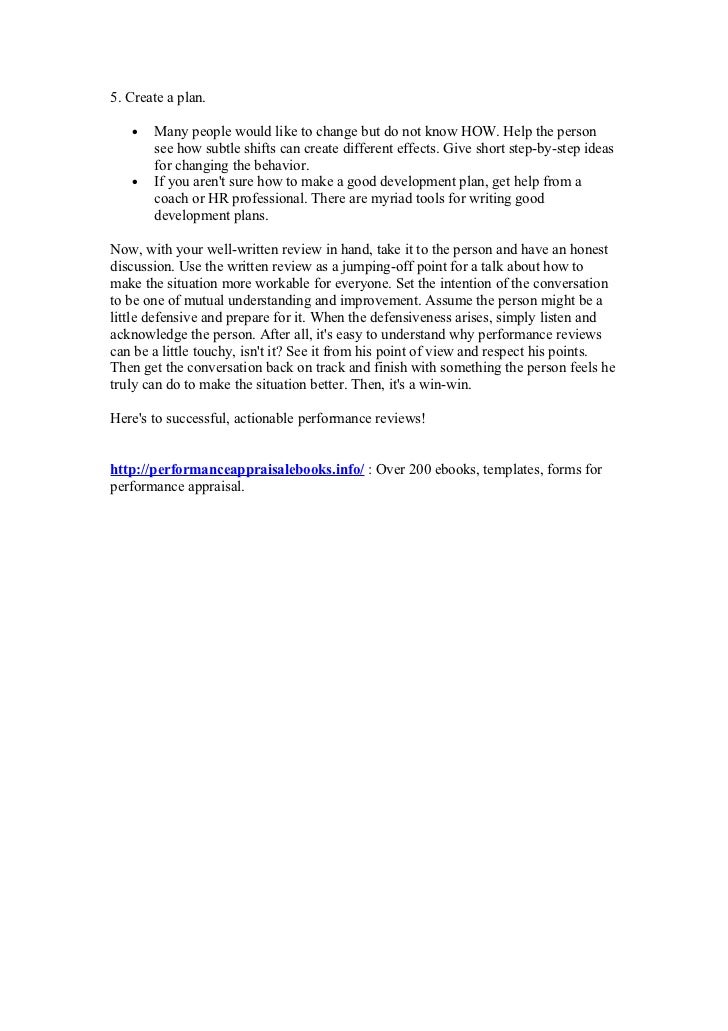 Help writing performance reviews