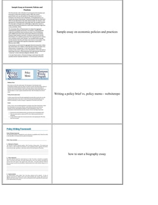 Sample essay on economic policies and practices
Writing a policy brief vs. policy memo - websiterepo
how to start a biography essay
 