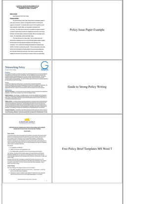 Policy Issue Paper Example
Guide to Strong Policy Writing
Free Policy Brief Templates MS Word T
 