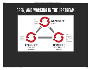 9/21/13 Writing portable postgreSQL-backed applications for the Open Cloud
ryanjarvinen.com/presentations/pg_open_cloud/#/ 30/48
OPEN, AND WORKING IN THE UPSTREAM
 