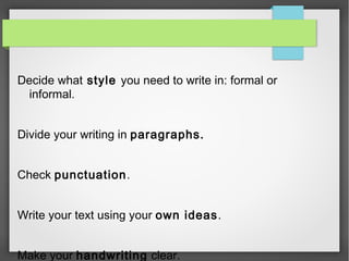Writing powerpoint | PPT