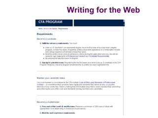 Writing for the Web
 