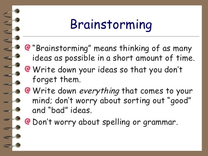 brainstorming for writing