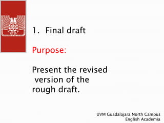 Writing process and shaffer format module vi advanced english i uvm ...
