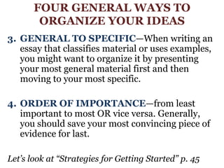 Writing Process Part One For Week 2 | PPT