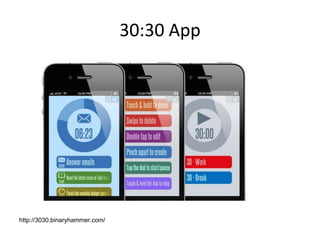 30:30 App
http://3030.binaryhammer.com/
 