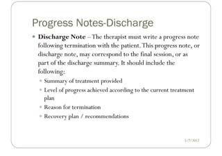 Writing Progress Notes