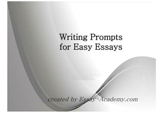 Writing Prompts For Easy Essays