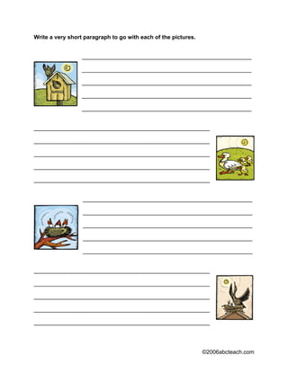 ©2006abcteach.com
Write a very short paragraph to go with each of the pictures.
______________________________________________________
______________________________________________________
______________________________________________________
______________________________________________________
______________________________________________________
________________________________________________________
________________________________________________________
________________________________________________________
________________________________________________________
________________________________________________________
______________________________________________________
______________________________________________________
______________________________________________________
______________________________________________________
______________________________________________________
________________________________________________________
________________________________________________________
________________________________________________________
________________________________________________________
________________________________________________________
 