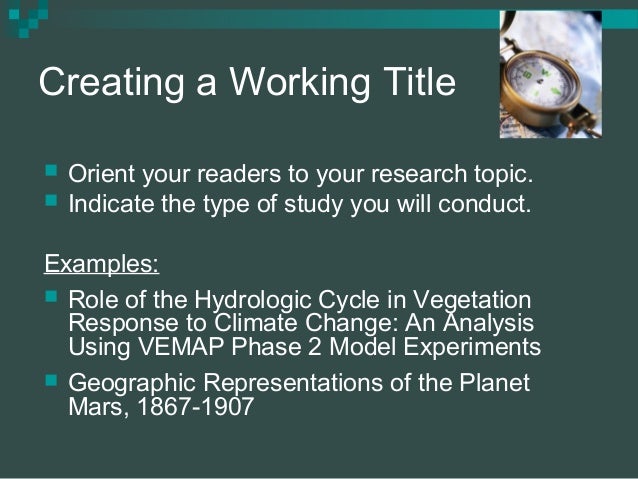 writing proposal titles of work