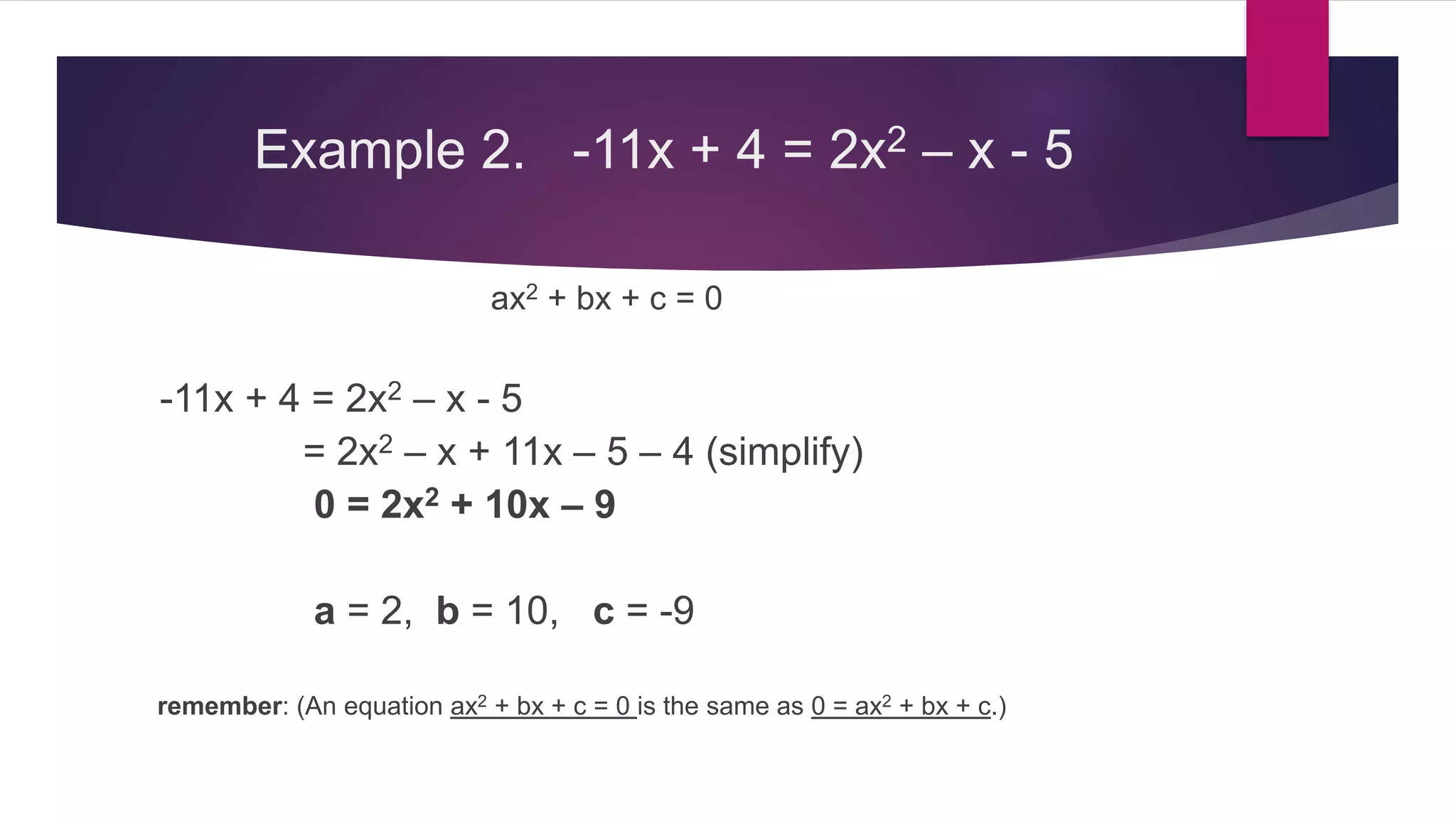 Writing quadratic equation | PPTX