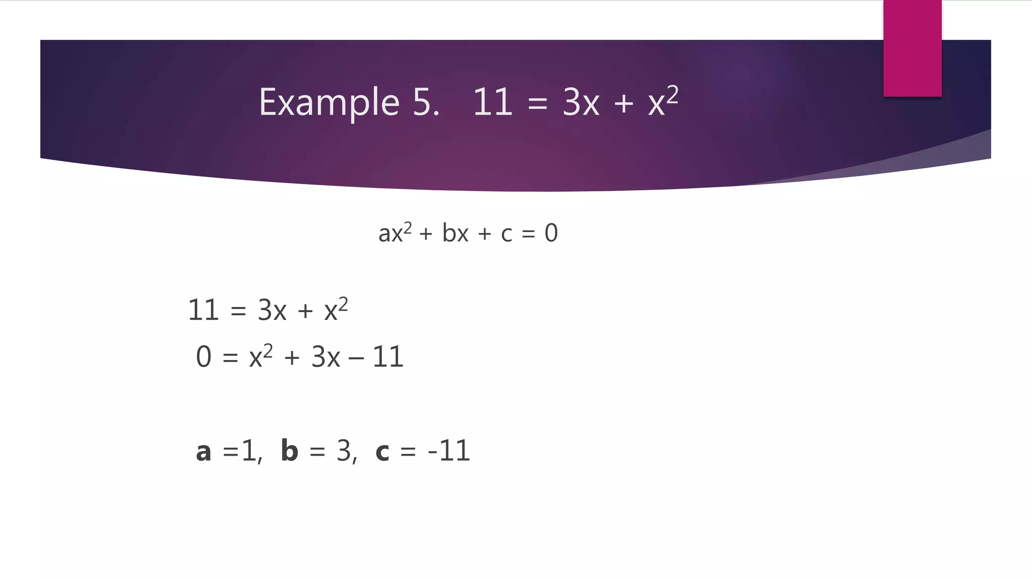 Writing quadratic equation | PPTX