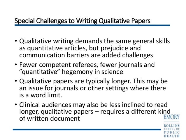 Writing qualitative papers