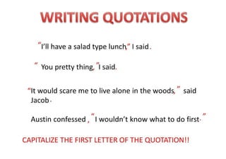 WRITING QUOTATIONS