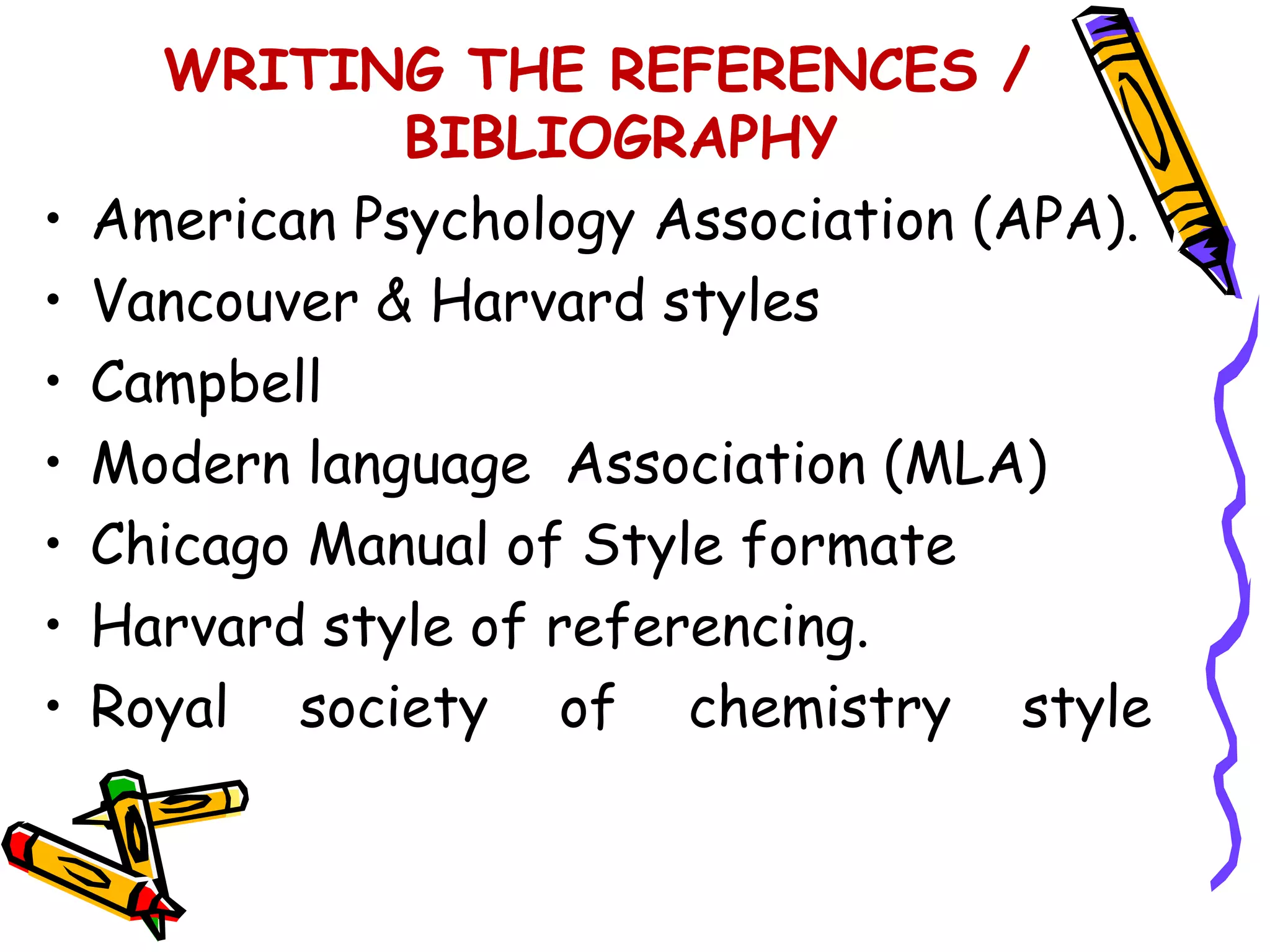 WRITING RESEARCH REFERENCE STYLE | PPTX