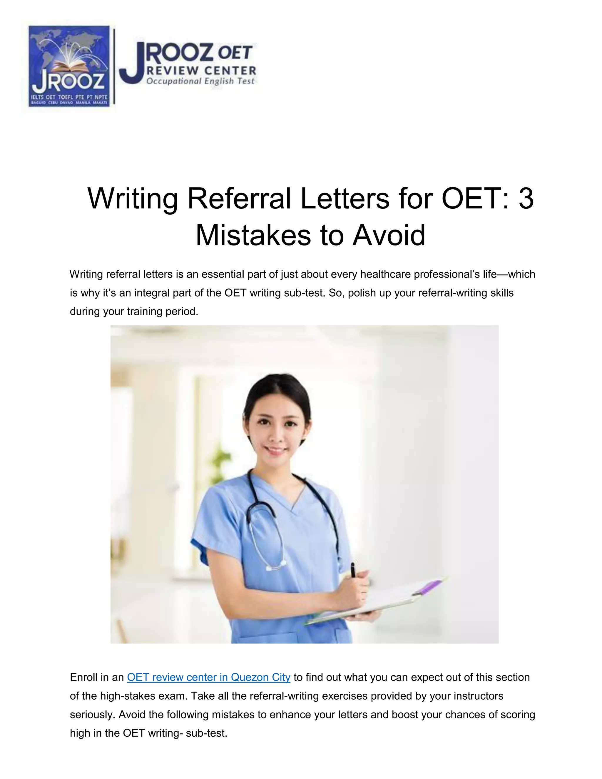 Ambulatory Referral:  Avoid These Costly Mistakes - pmyiluq