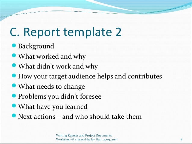 writing a report template