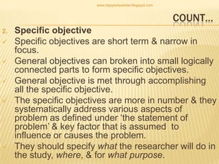 Specific Objectives Text Writing research objectives | PPSX