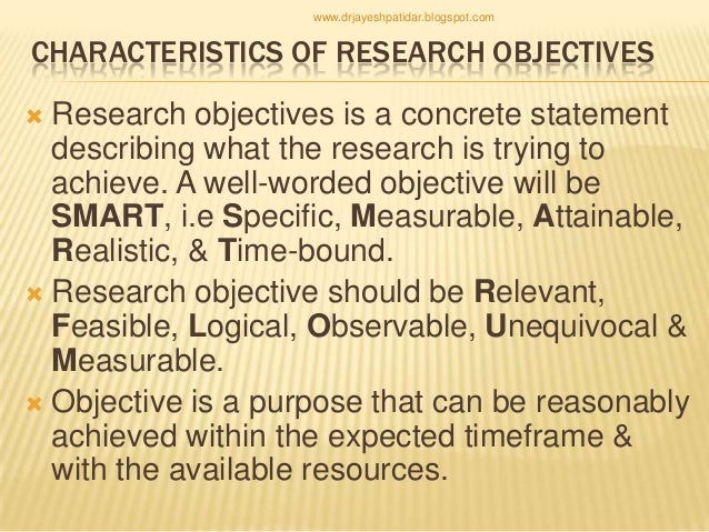 Lesson 3: Research objectives