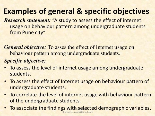 research objectives examples