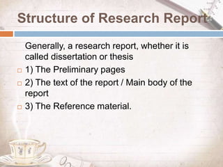 research report writing | PPTX