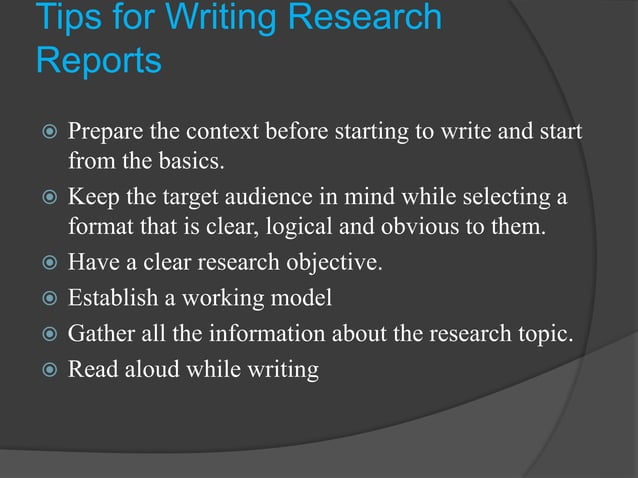 Writing research report | PPTX