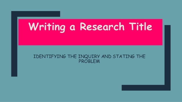 writing research title ppt