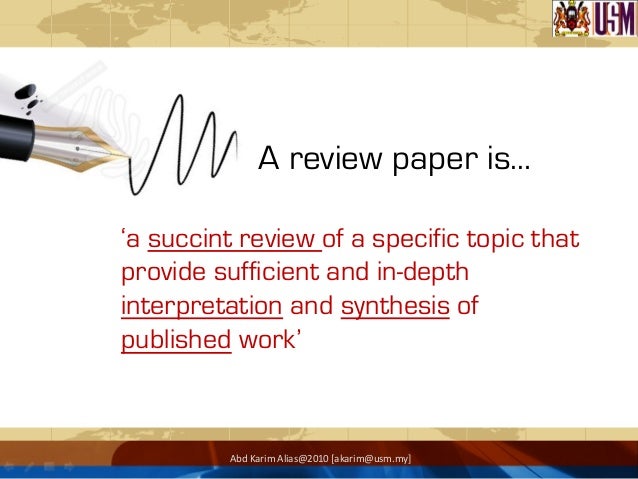 Writing review paper