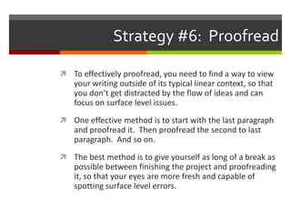 Proofread Paragraph General Tips for Writing & Revising v.1.0 | PPTX