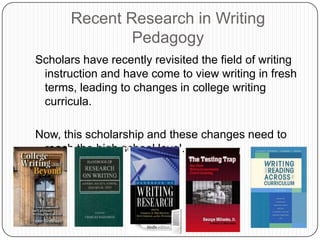 Nearly 66 percent of high school seniors do not write a three-page paper as often as once a month for their English teachers.Statistics 75 percent of seniors never receive a writing assignment in history or social studies.
