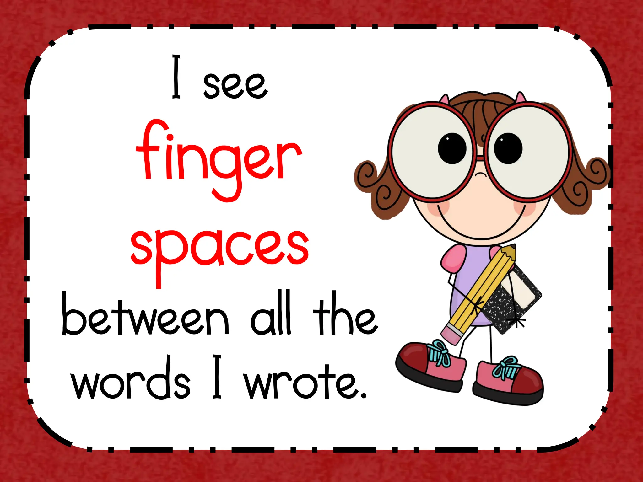 I see
finger
spaces
between all the
words I wrote.