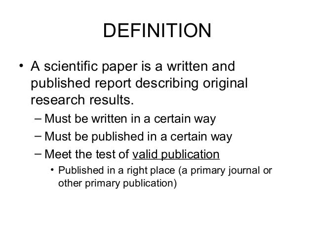 original research paper definition
