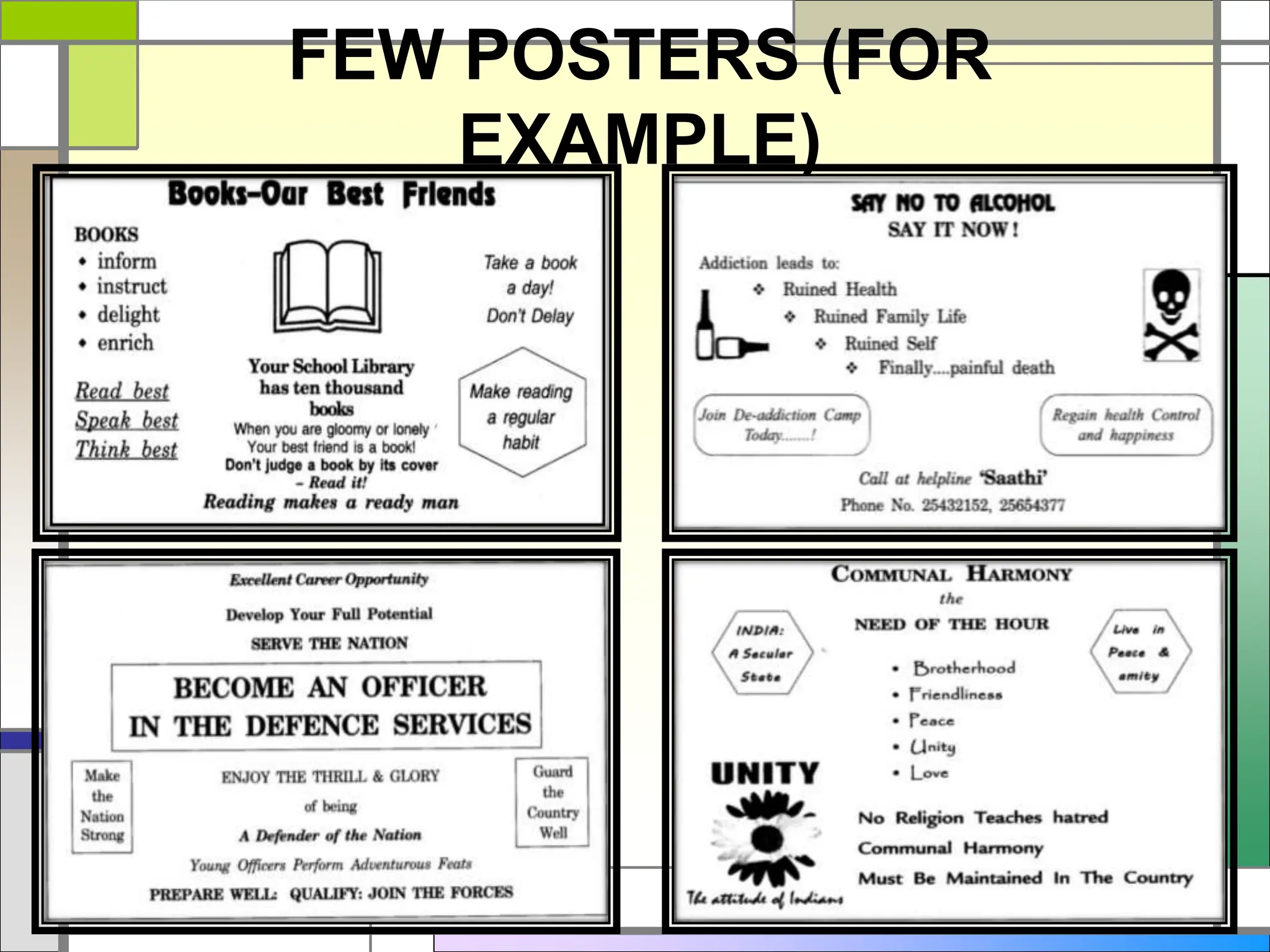 FEW POSTERS (FOR
EXAMPLE)
 